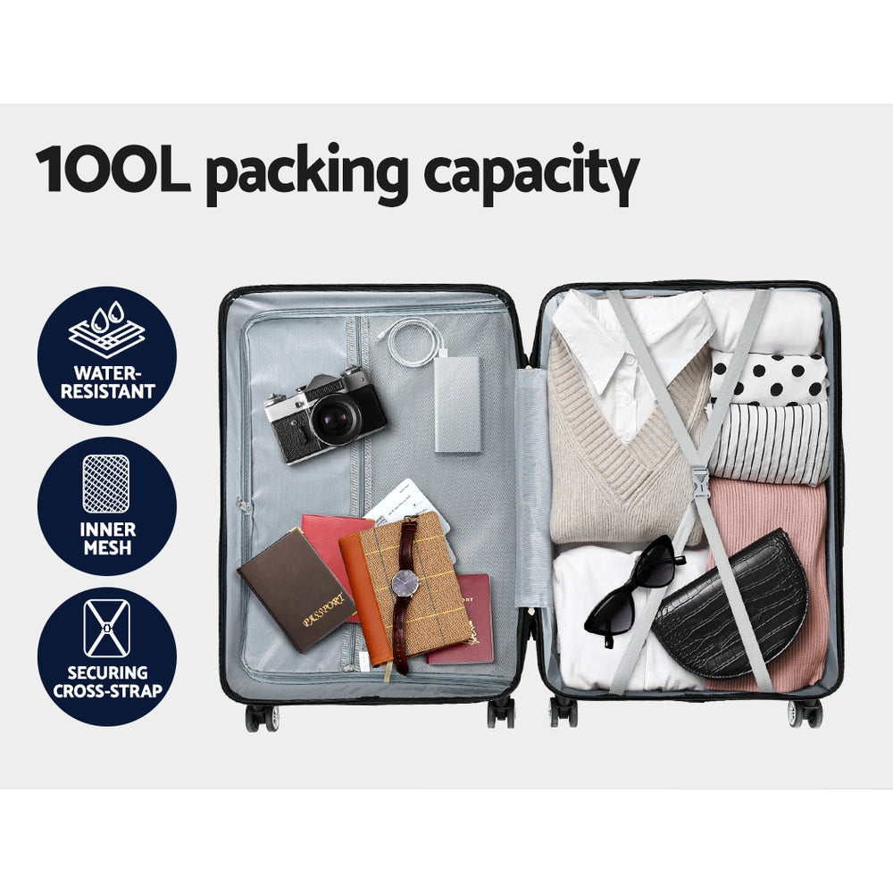 Wanderlite 28" Luggage Set TSA Lock ABS Hard Shell Light Grey