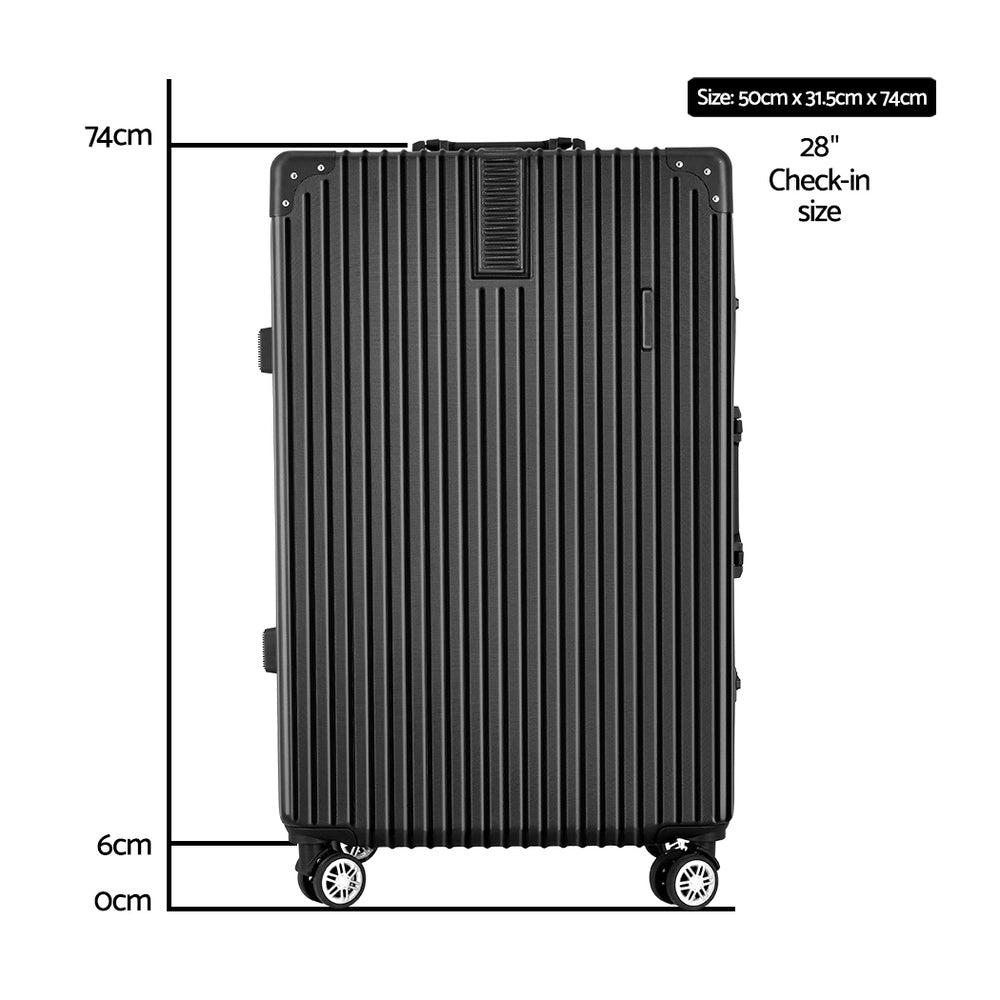 Wanderlite 28" Hard Shell Luggage TSA Lock Black