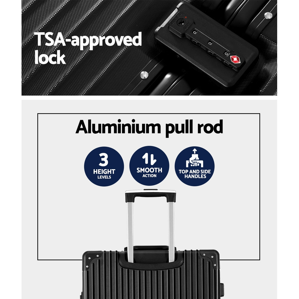 Wanderlite 28" Hard Shell Luggage TSA Lock Black