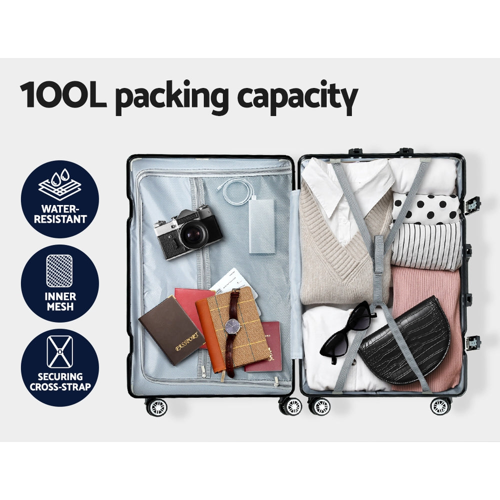 Wanderlite 28" Hard Shell Luggage TSA Lock Black