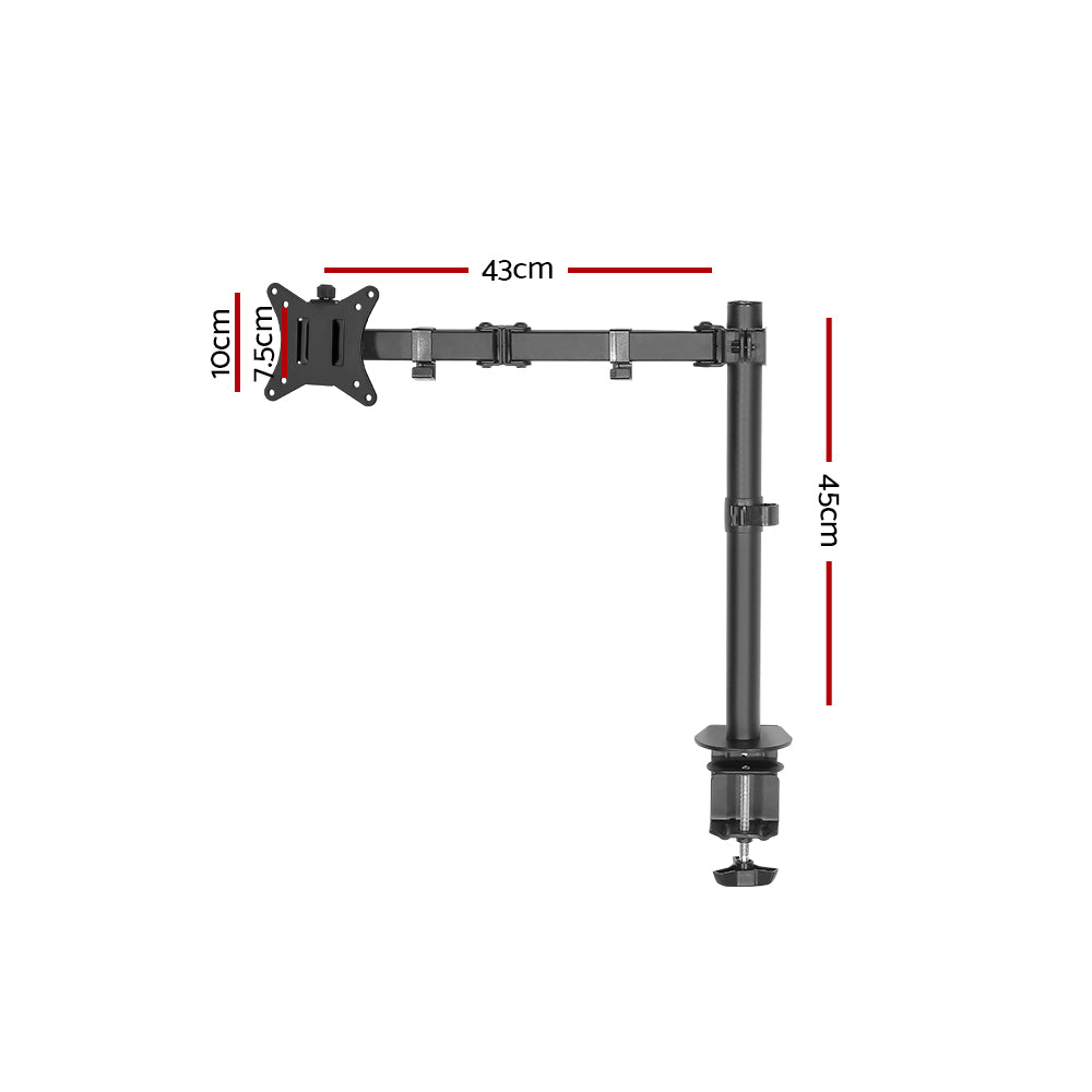Artiss Adjustable Single Monitor Arm Desk Mount Black