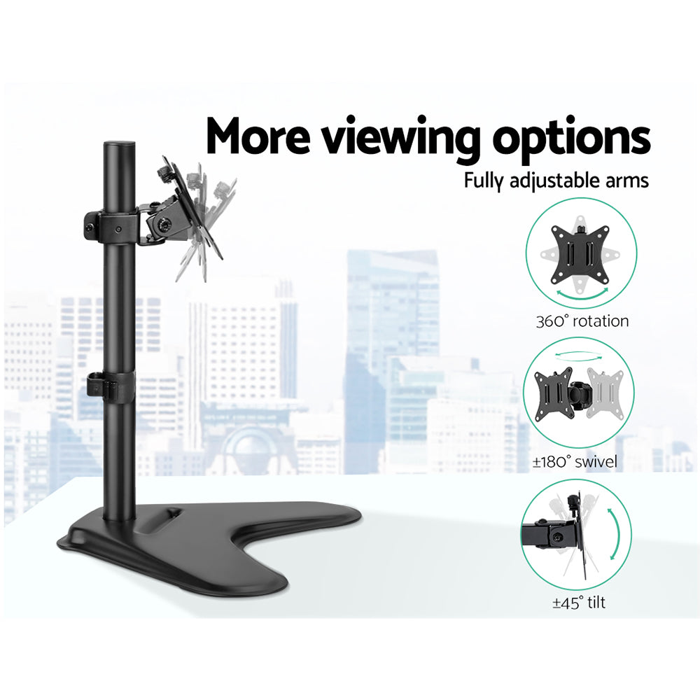 Artiss Single Monitor Arm Freestanding Adjustable Black