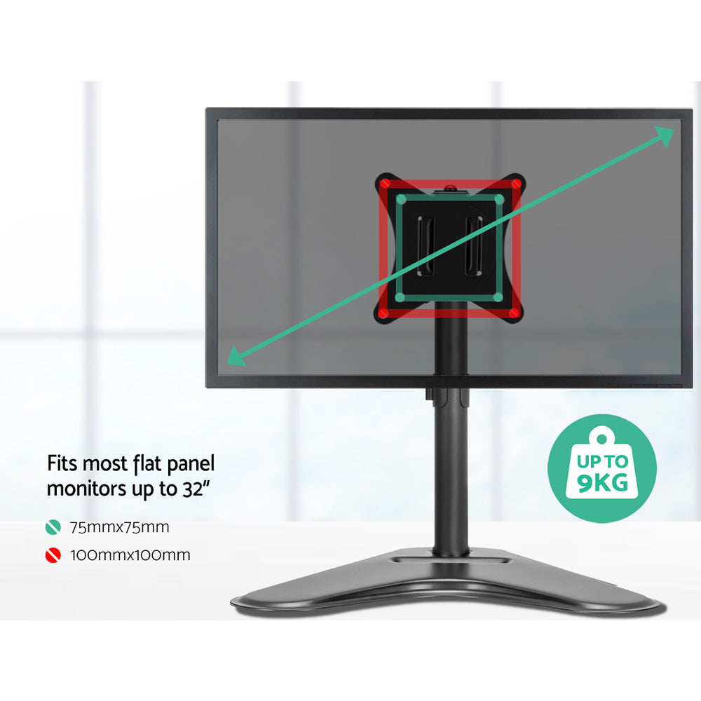 Artiss Single Monitor Arm Freestanding Adjustable Black