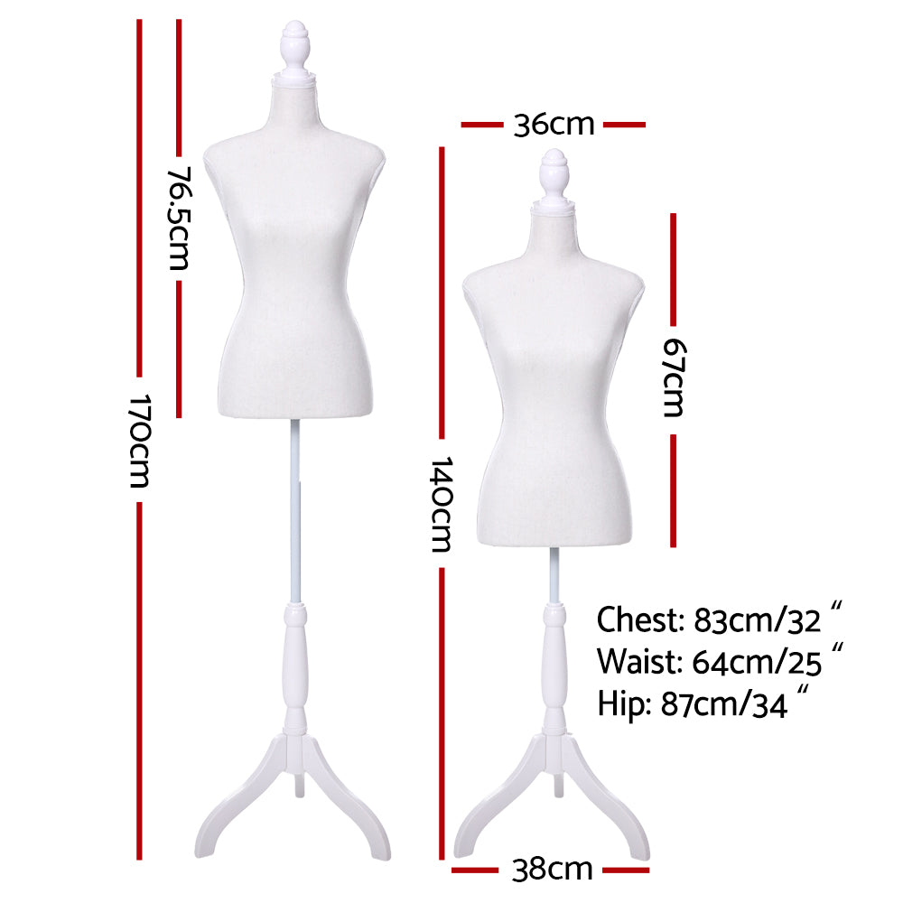 Dressmaker 170cm Female Mannequin Adjustable White