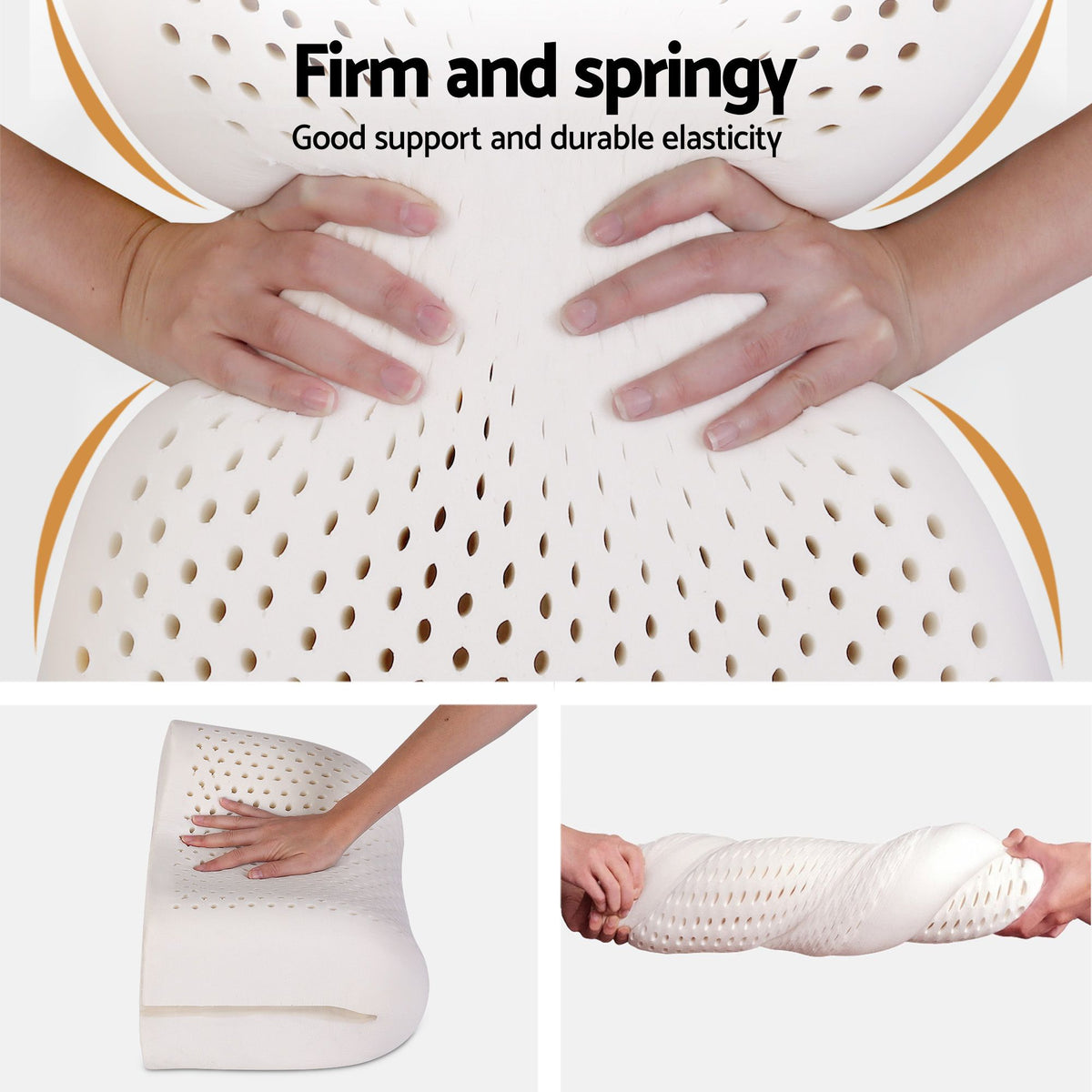 Giselle Queen 34cm 5-Zone Euro Top Pocket Spring Mattress with 2 Natural Latex Contour Pillows