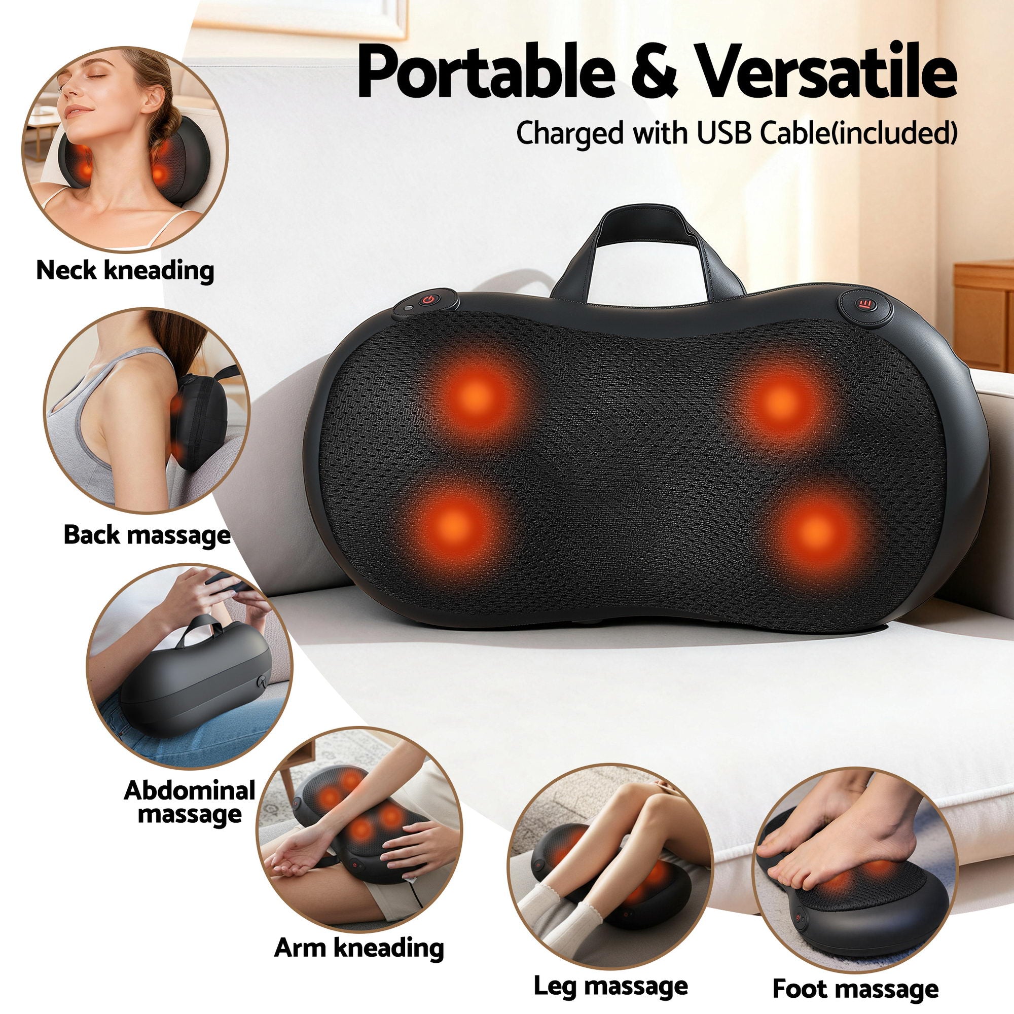 Livemor Leg Foot Massager Air Compression With Back Neck Massager Heat