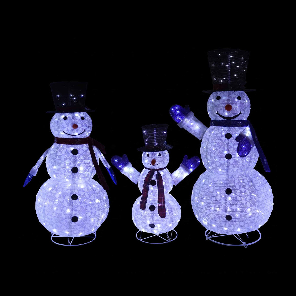 Jingle Jollys Snowman Christmas Decoration Set 3 Piece 330 LED
