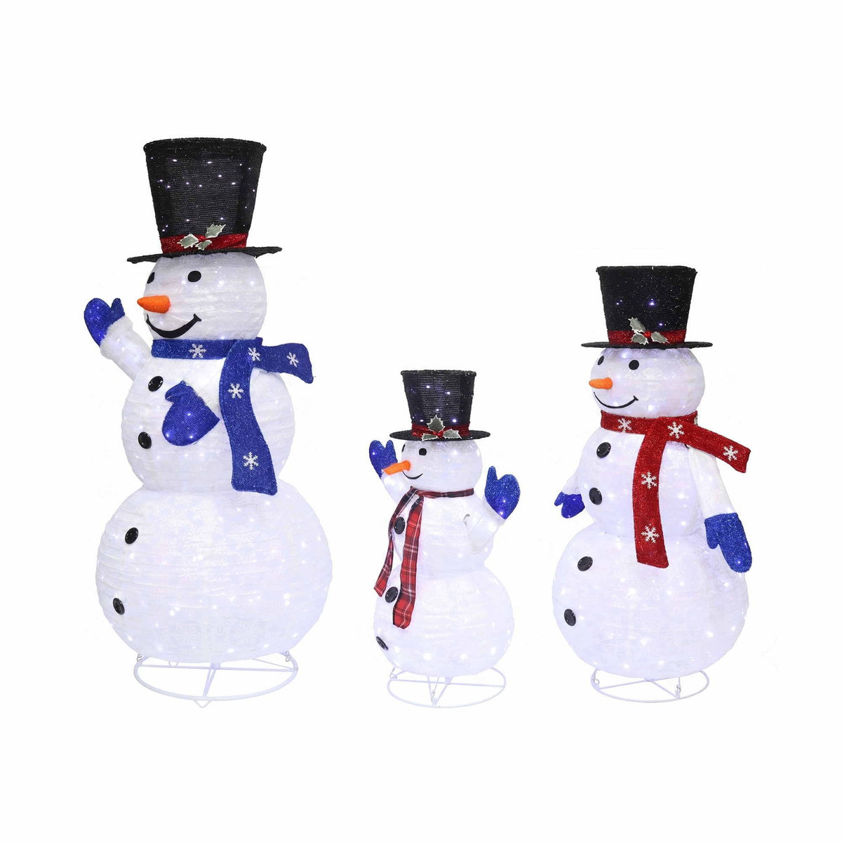 Jingle Jollys Snowman Christmas Decoration Set 3 Piece 330 LED