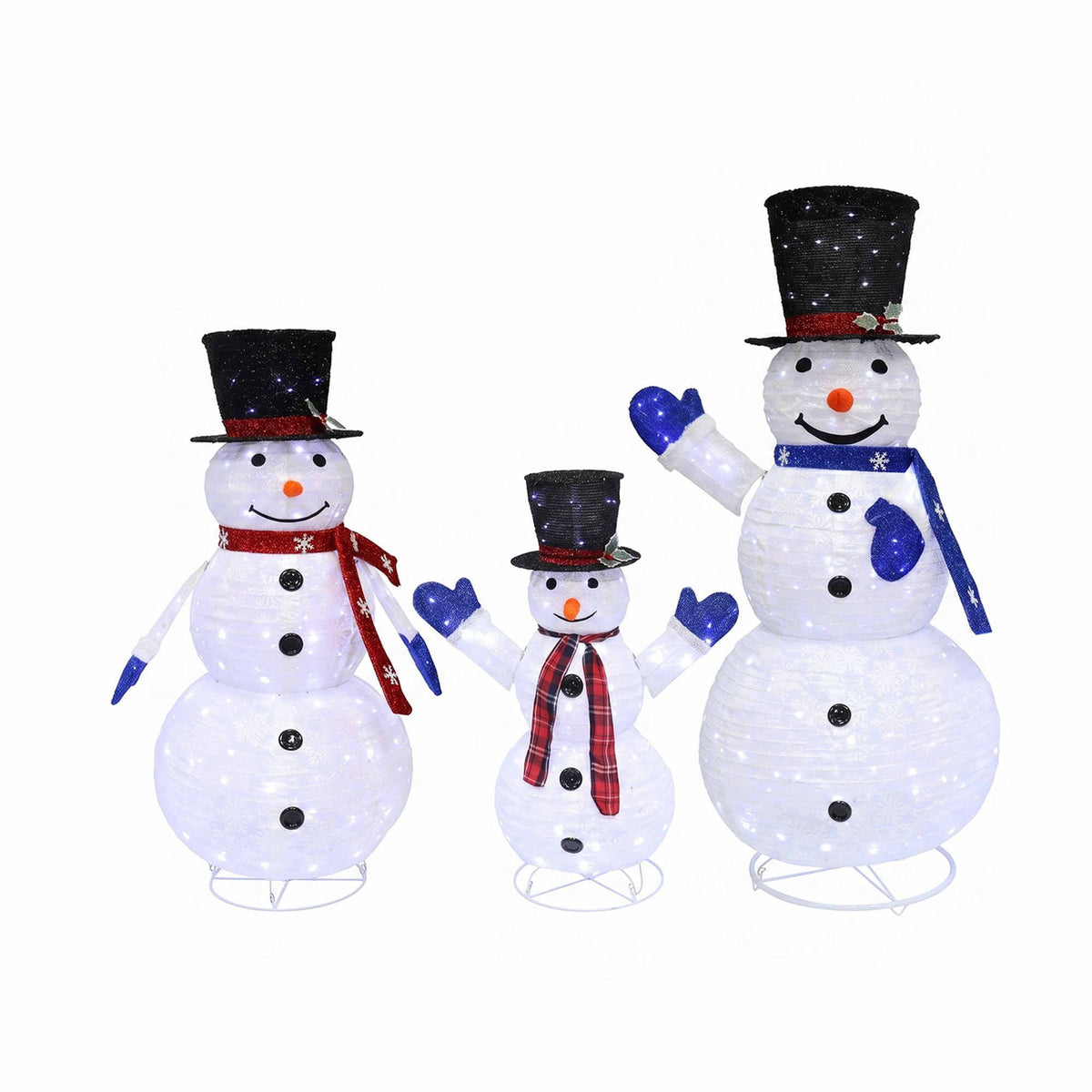 Jingle Jollys Snowman Christmas Decoration Set 3 Piece 330 LED