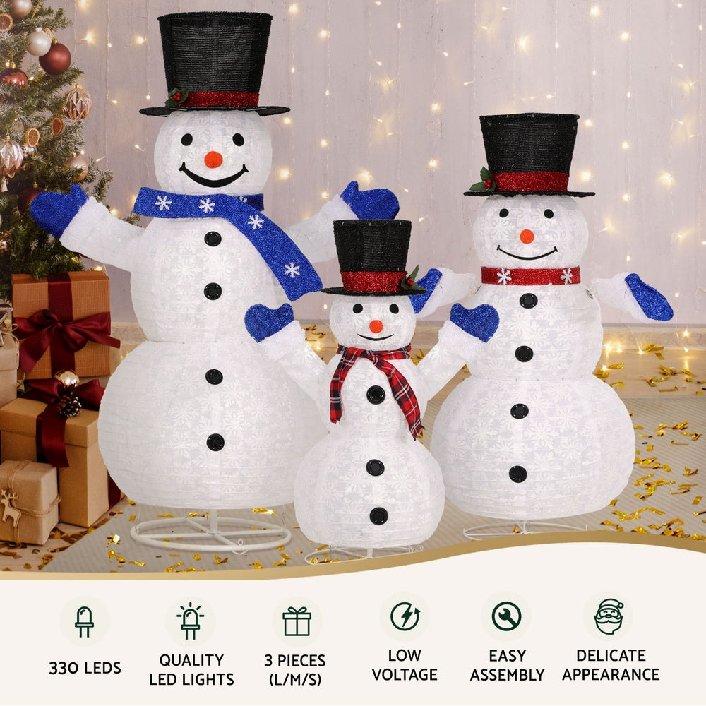 UV-Resistant 330 LED Christmas Snowman Set, Jingle Jollys