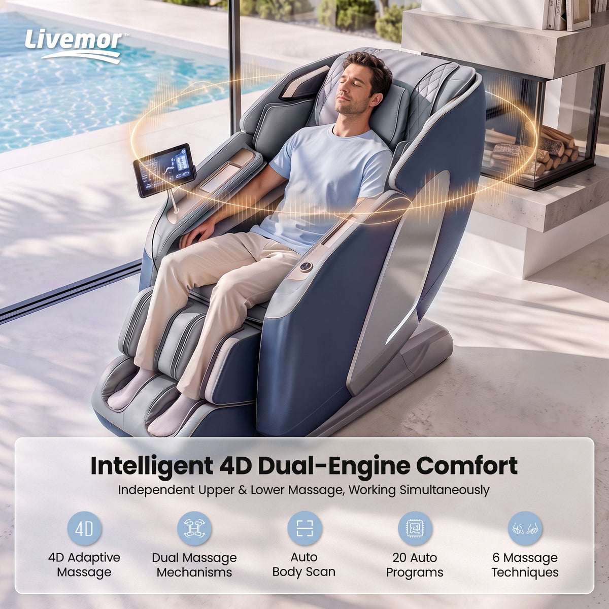 Melisa 4D Massage Chair Zero Gravity SL Track Recliner
