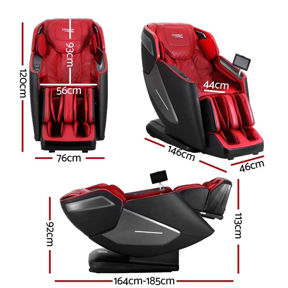 4D Electric Massage Chair Zero Gravity Heated Recliner, Livemor