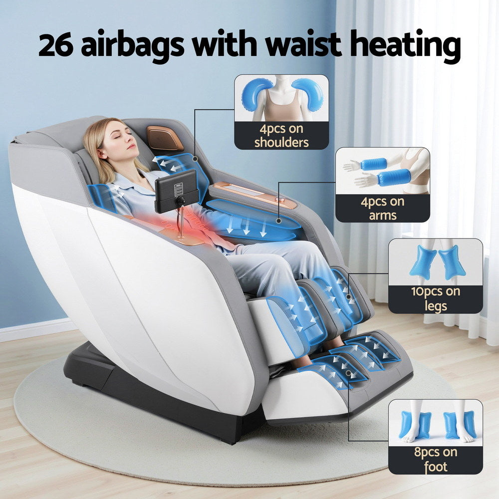 Rowa Electric Massage Chair Recliner with Heat and Bluetooth White