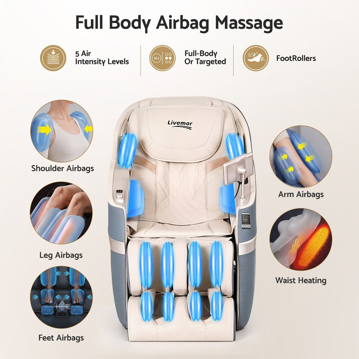 Livemor Elite E1 Massage Chair Full Body Zero Gravity Recliner