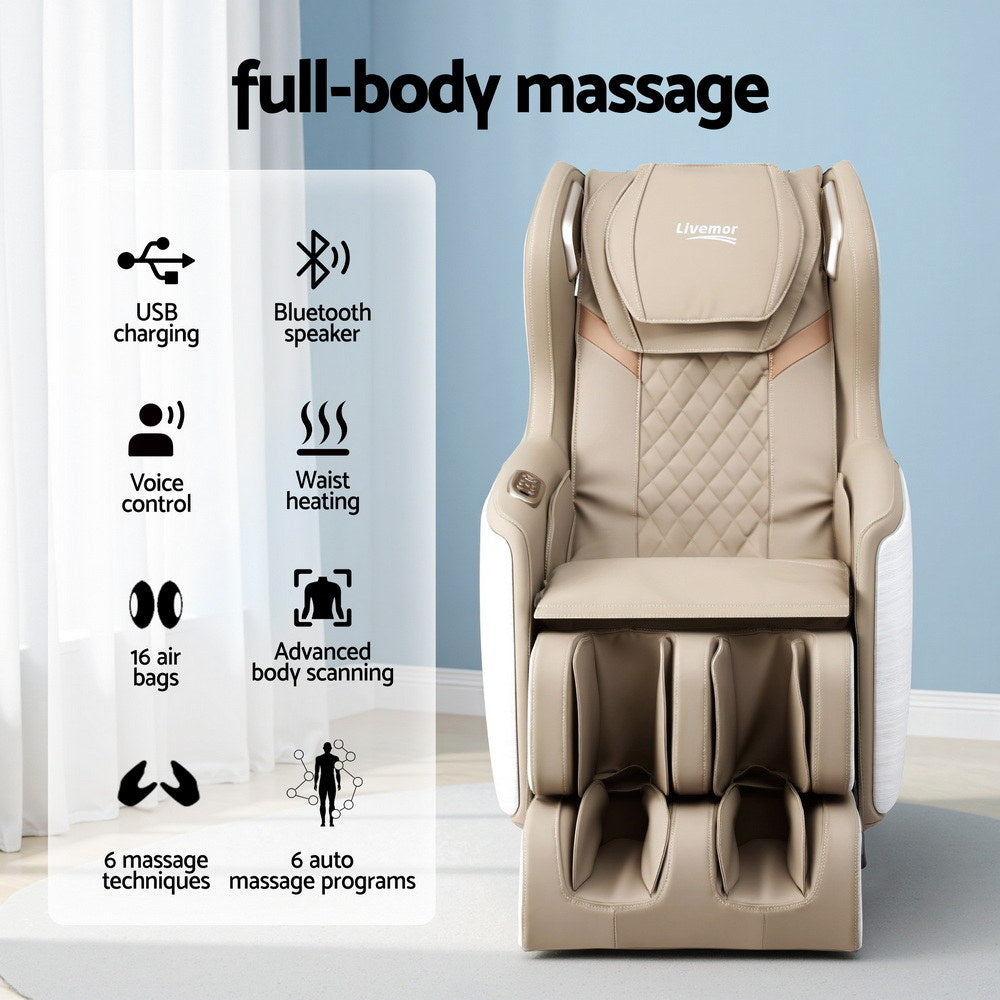 Livemor Massage Chair Electric Recliner Home Massager 3D OLIN