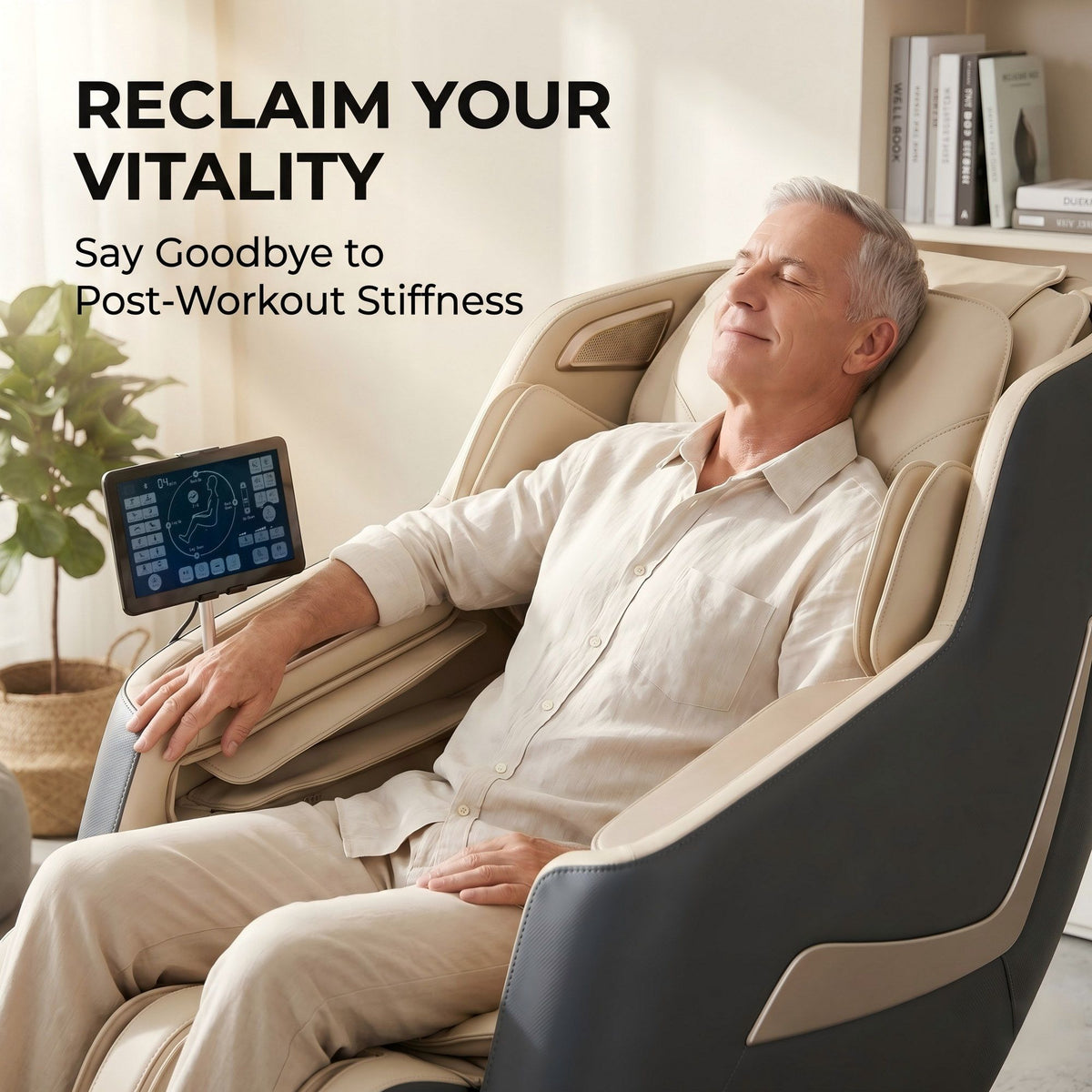 Livemor Electric Massage Chair Recliner 3D Zero Gravity Grey