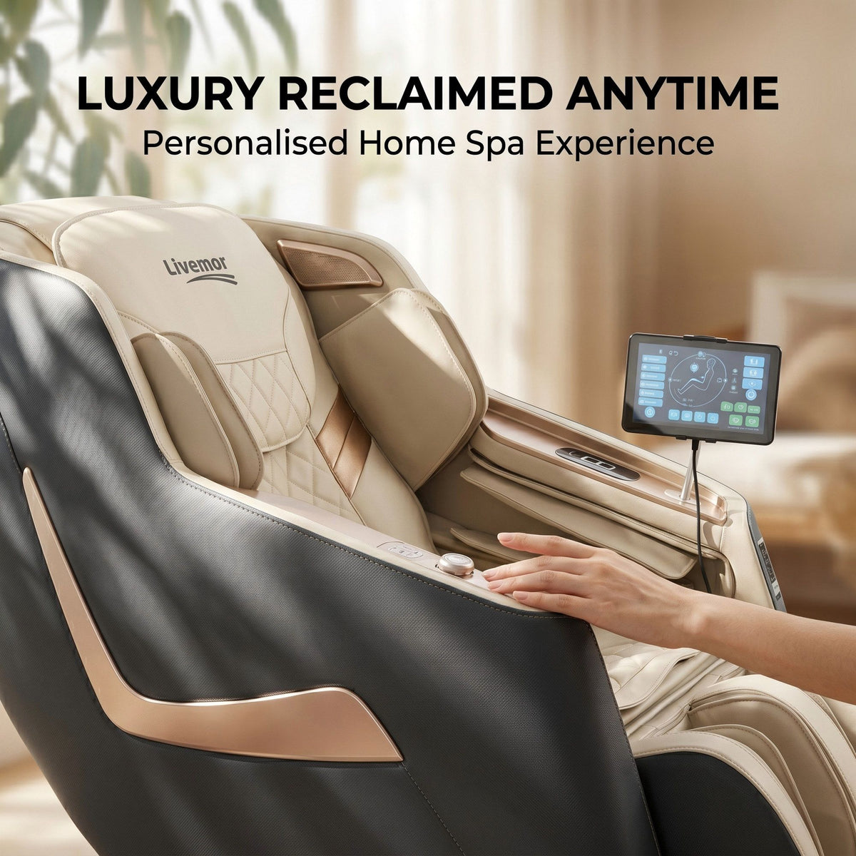 Livemor Electric Massage Chair Recliner 3D Zero Gravity Grey