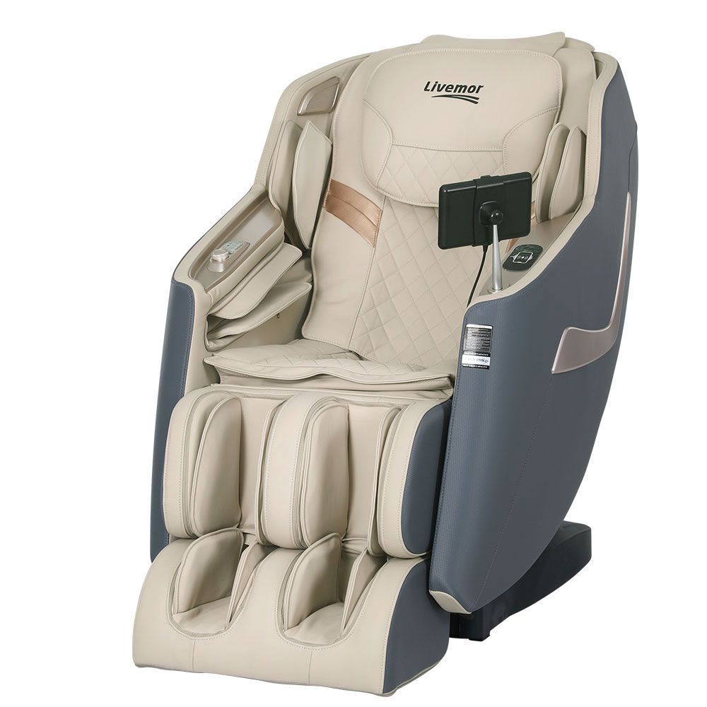 Livemor Electric Massage Chair Recliner 3D Zero Gravity Grey
