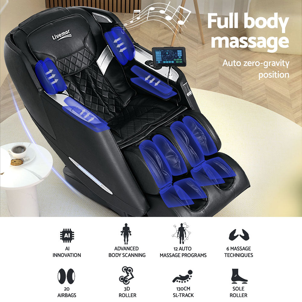 Oren Electric Recliner Massage Chair 3D Zero Gravity Black