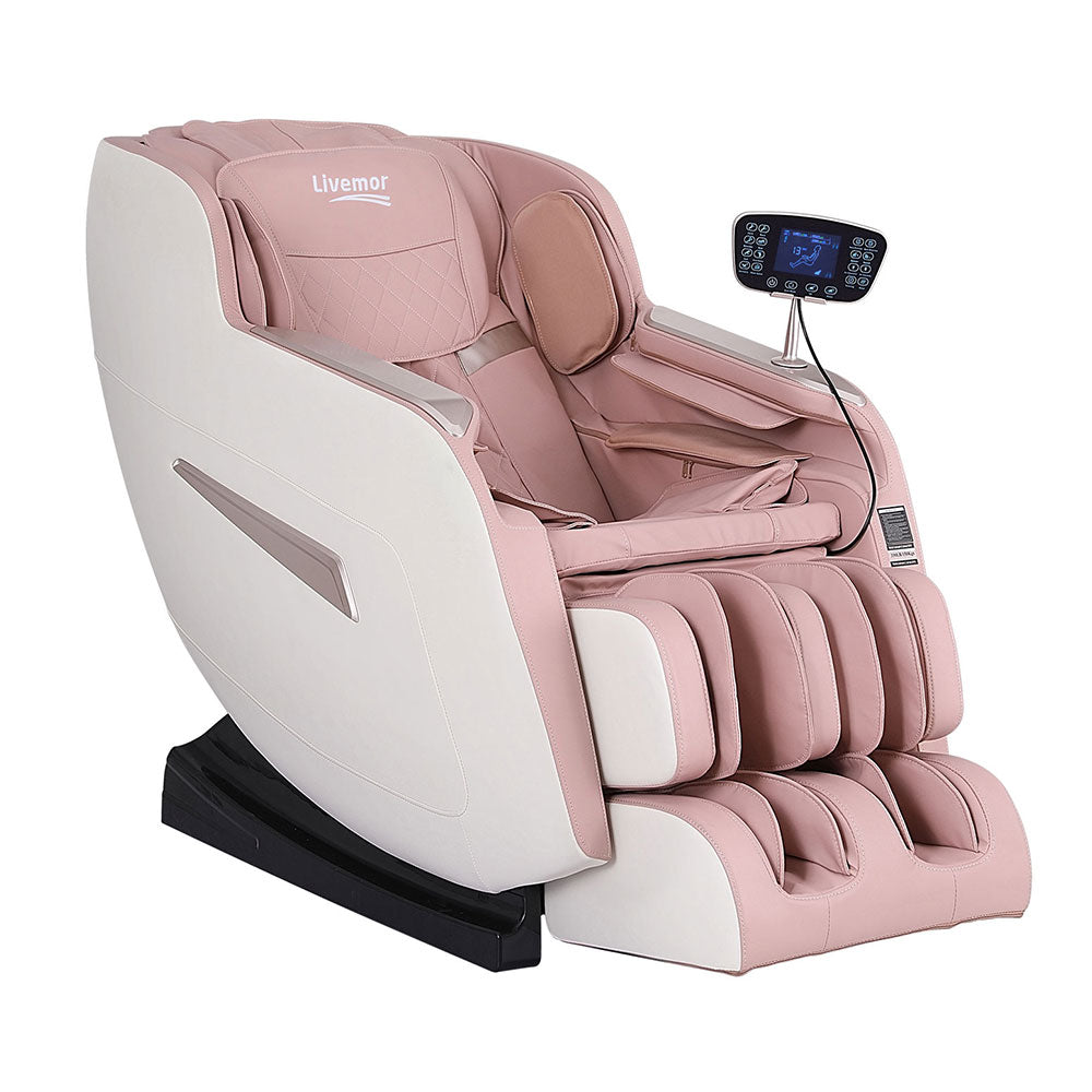 Amos Electric Massage Recliner Chair Pink Heated Therapy