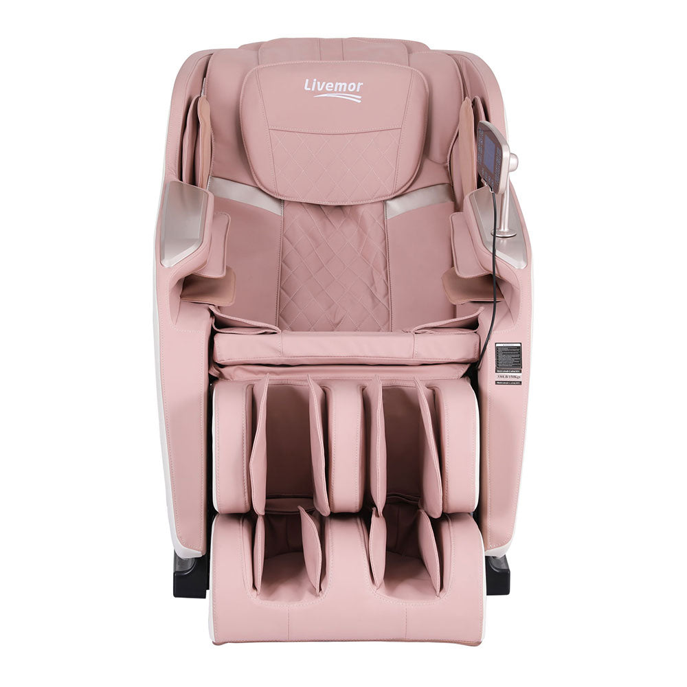 Amos Electric Massage Recliner Chair Pink Heated Therapy