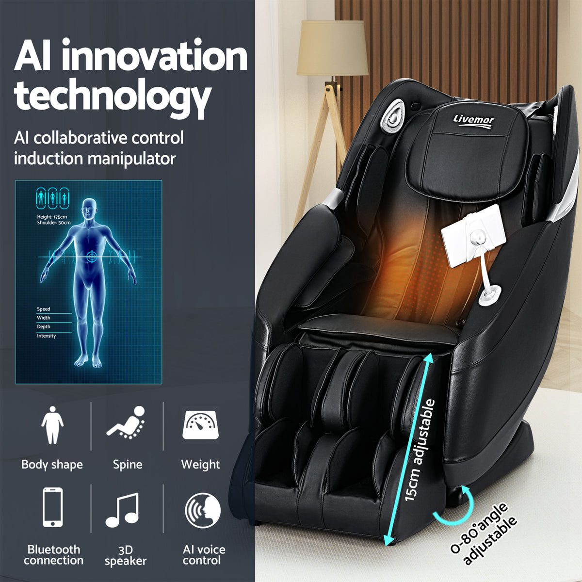 Flynn 3D Electric Massage Chair Recliner Home Massager