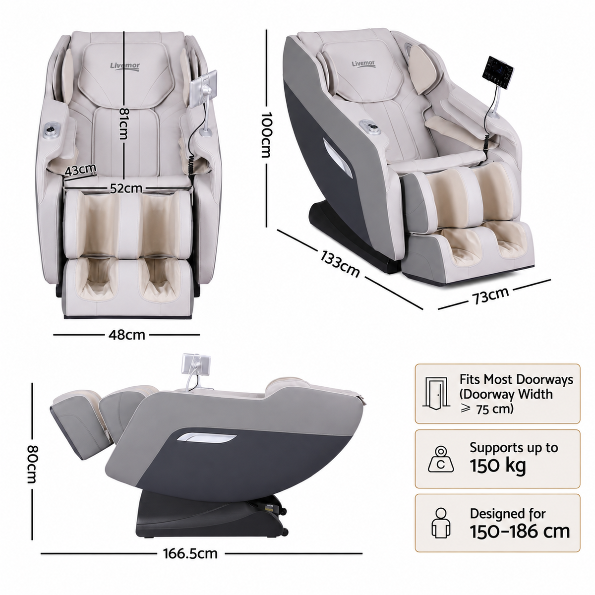 Brisa Full Body Zero Gravity Massage Chair with Heat Recliner