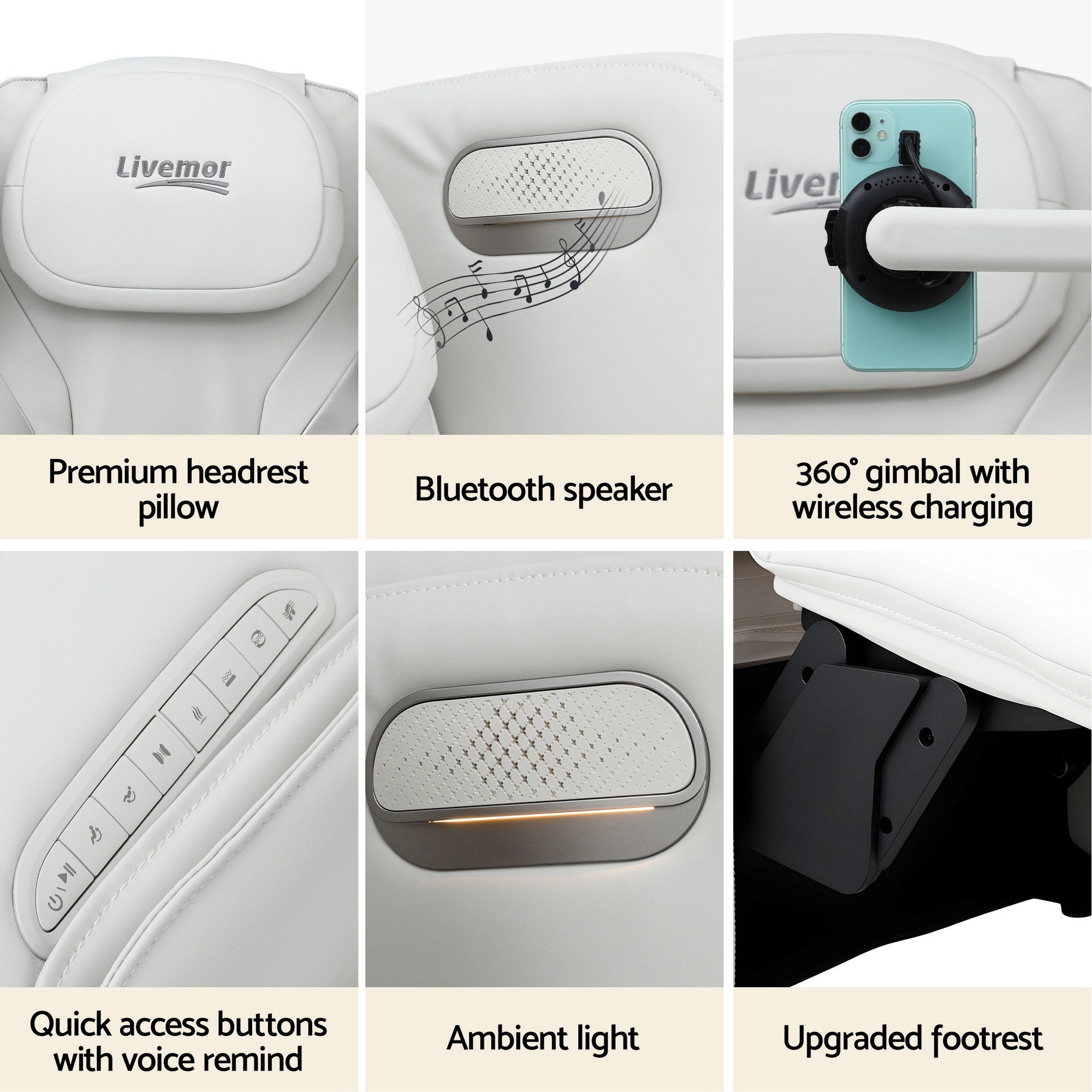 Livemor Massage Chair Electric Vibration Recliner Chair ZENO