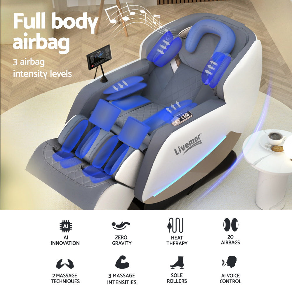 Beryl Electric Massage Chair Recliner Heated Grey