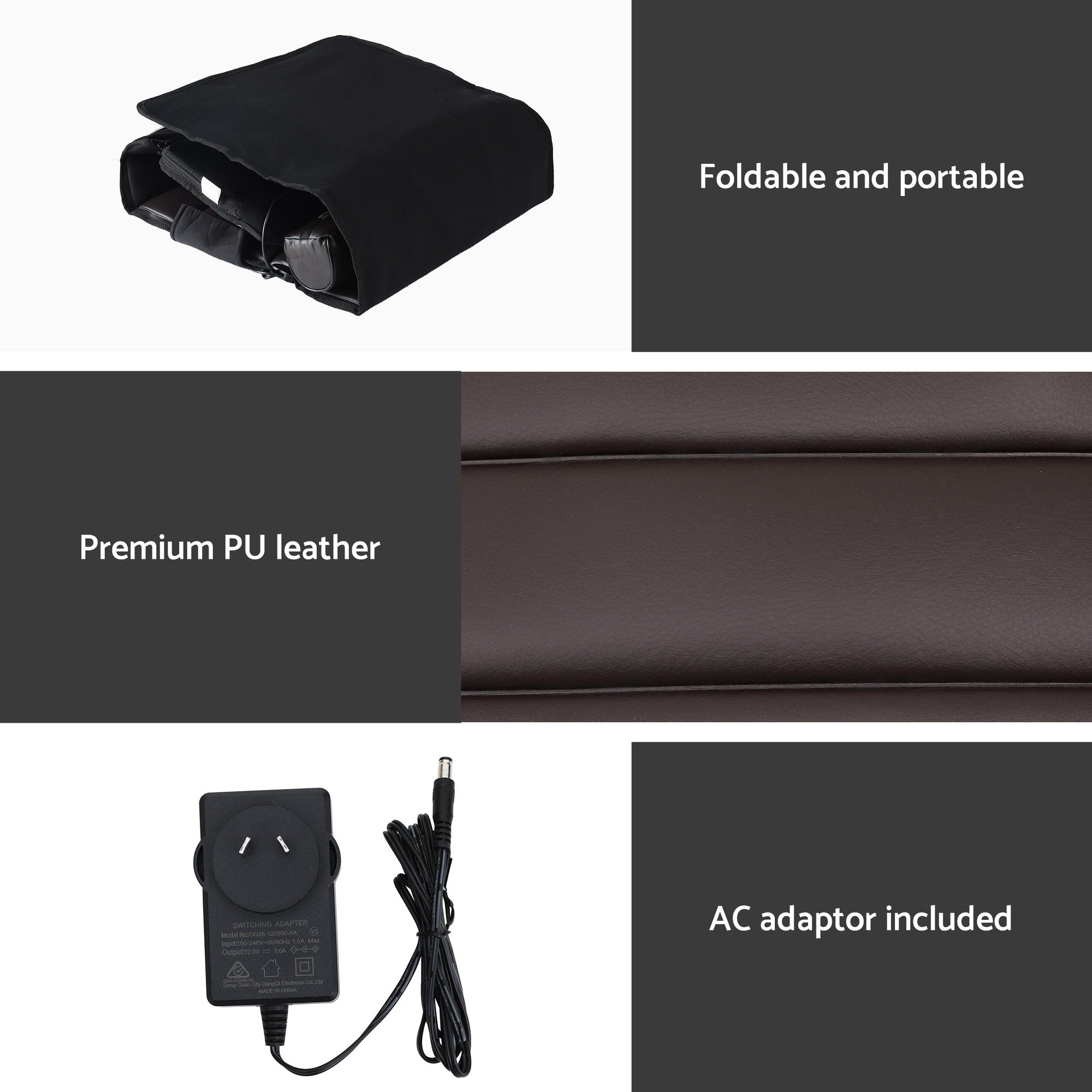 Livemor Massage Mat Kneading Neck Foot Massager Heated Vibration Airbag Mattress