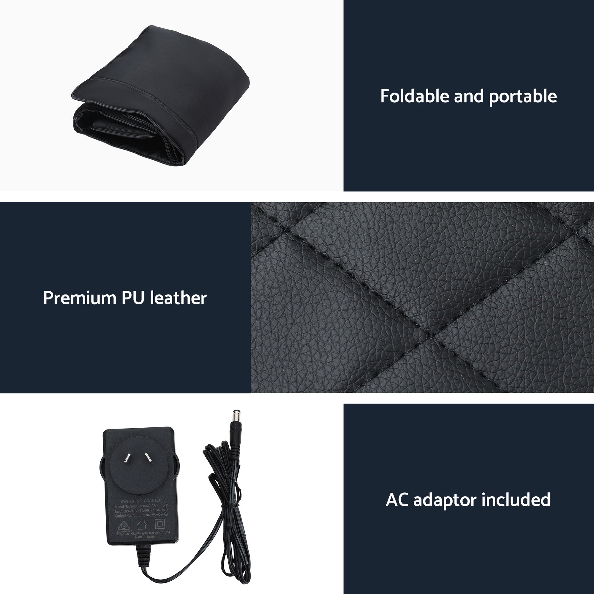 Livemor Massage Mat Heated Kneading Neck Massager Lumbar Airbag Stretch