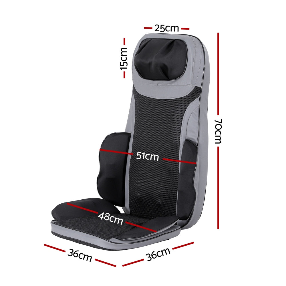Livemor Full Back Massage Cushion 8-Node Heating Black