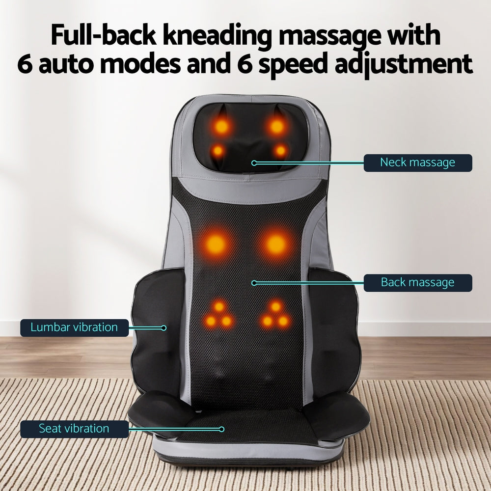 Livemor Full Back Massage Cushion 8-Node Heating Black