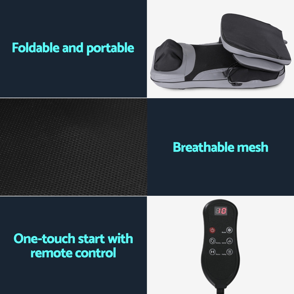 Livemor Full Back Massage Cushion 8-Node Heating Black