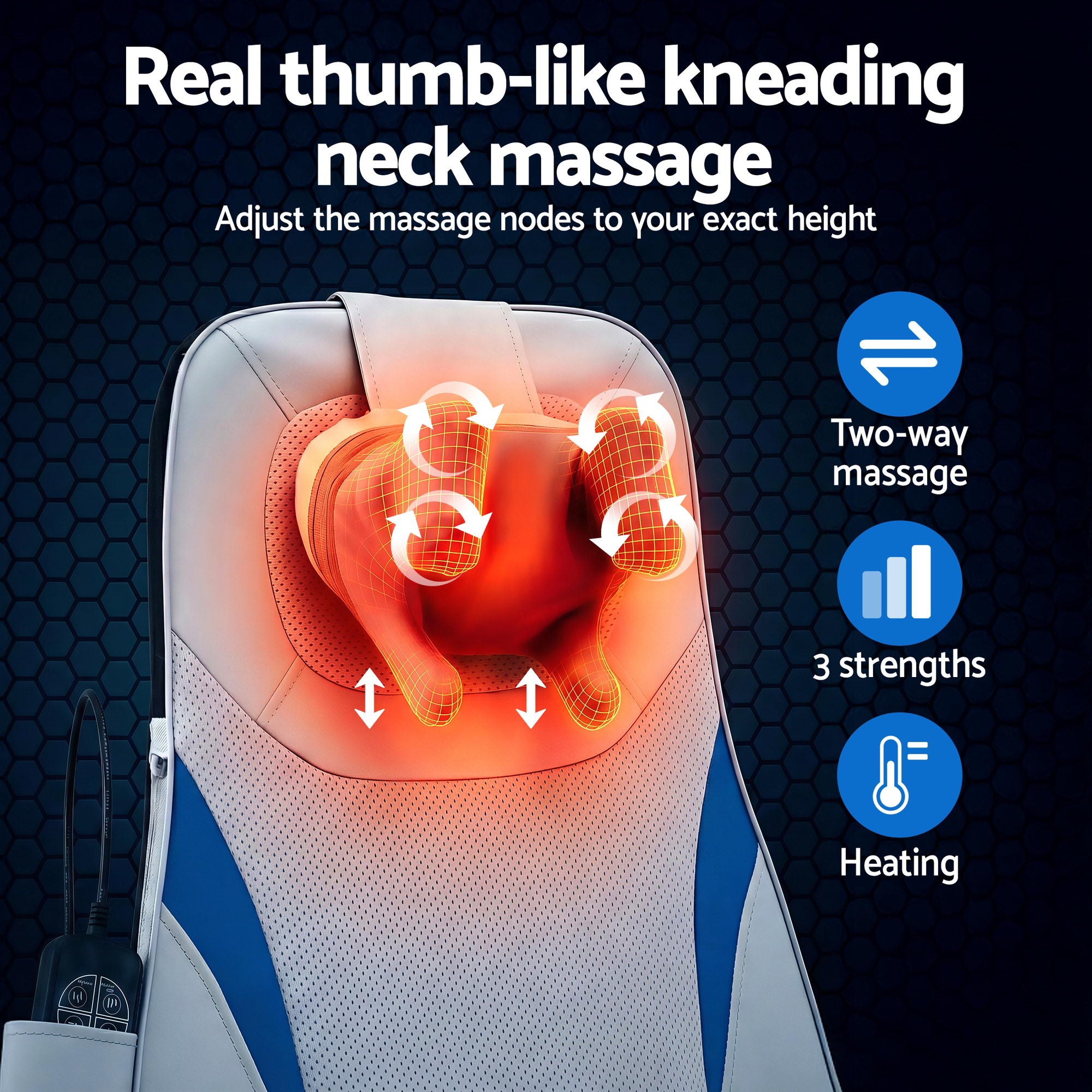 Livemor Full Back Massage Cushion 3D Kneading Heating Massage Seats