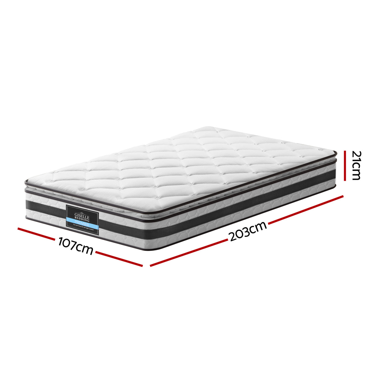 Normay King Single 21cm Pillow Top Mattress with Knitted Fabric