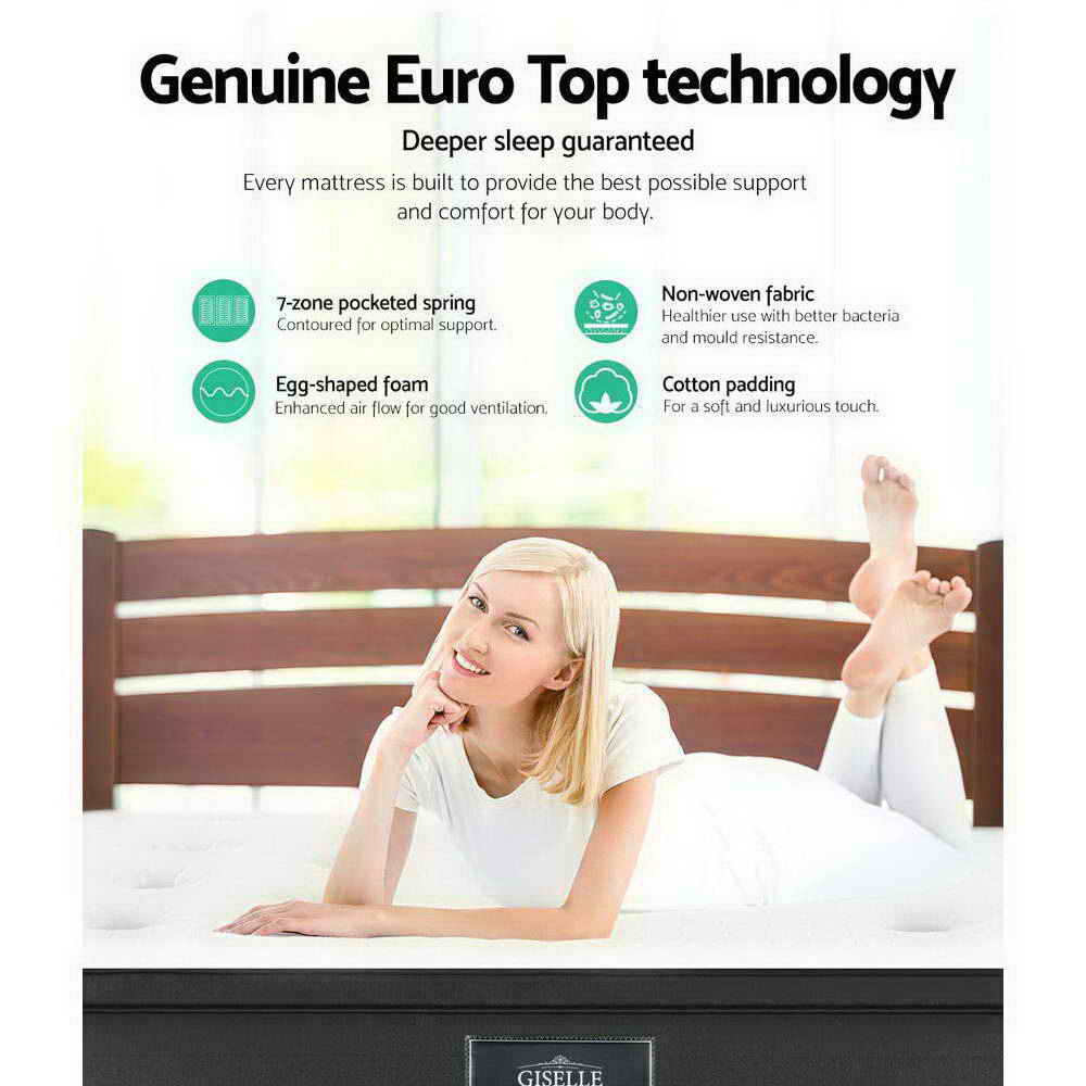 Eve King Mattress Euro Top 34cm Medium Firm