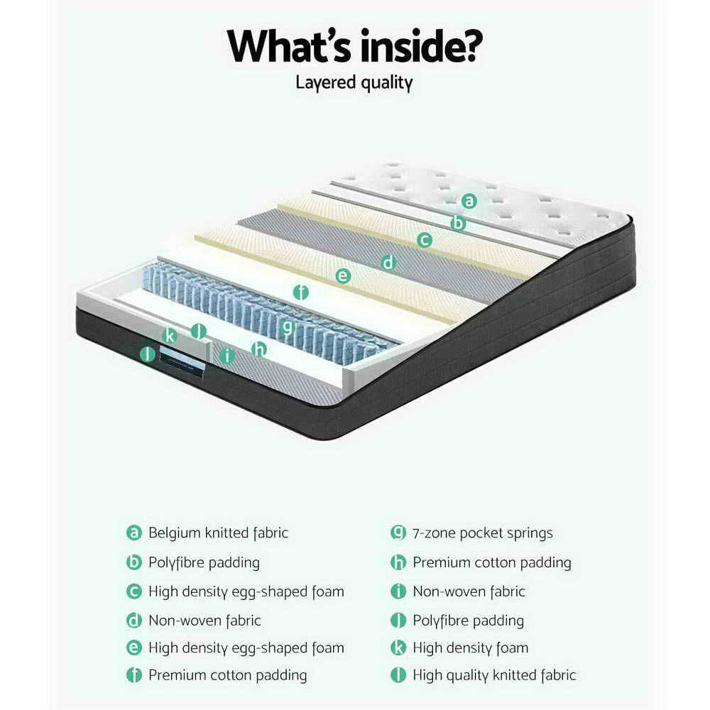 Eve King Mattress Euro Top 34cm Medium Firm