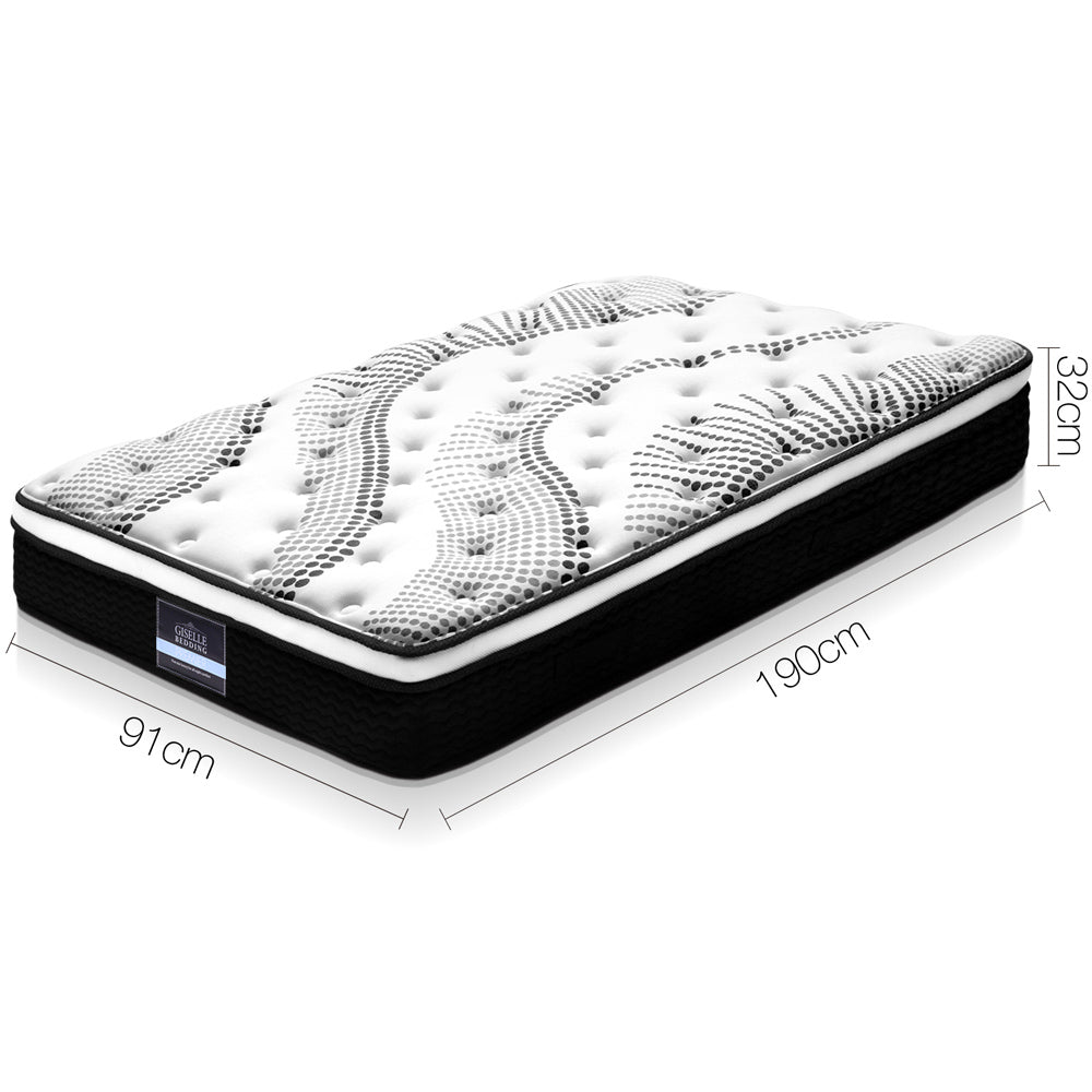 Como Single Mattress Euro Top 32cm Medium Firmness