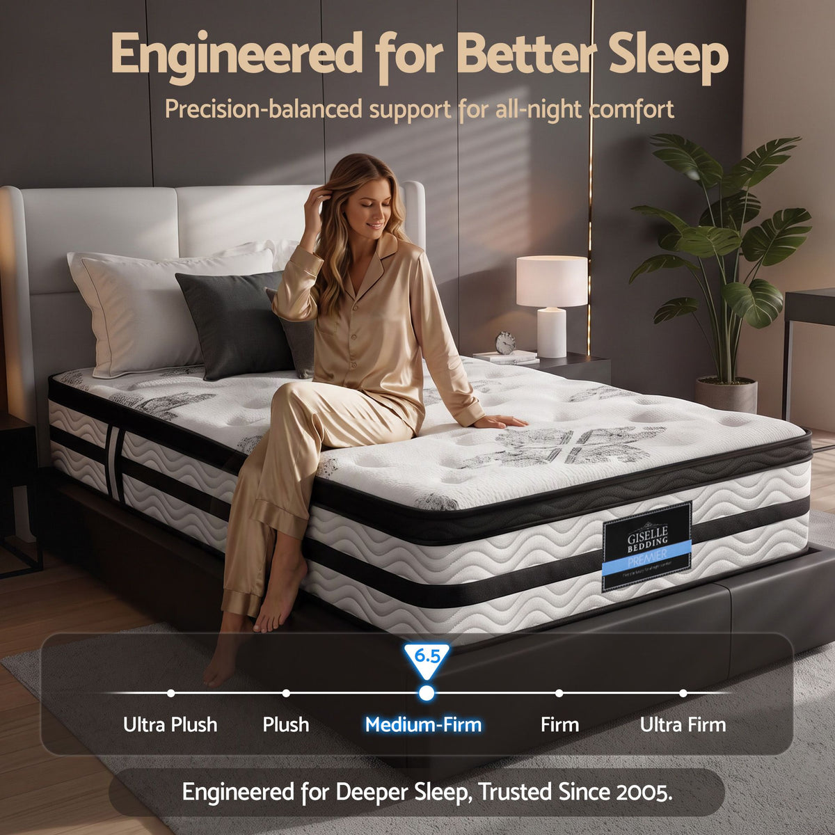 Algarve Single Euro Top Pocket Spring Mattress 34cm