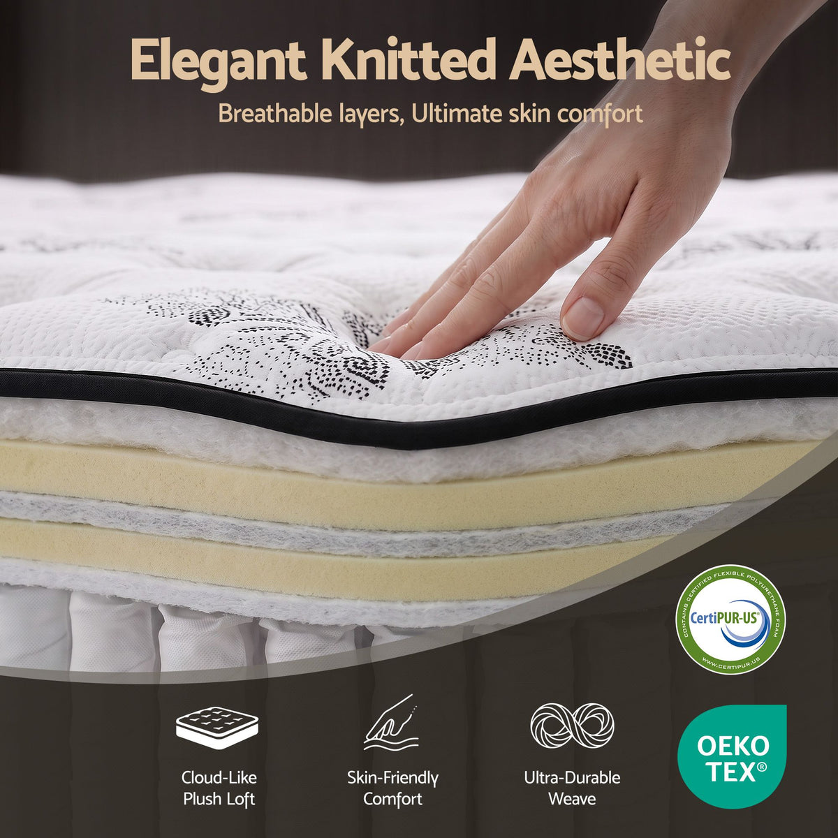Algarve Single Euro Top Pocket Spring Mattress 34cm