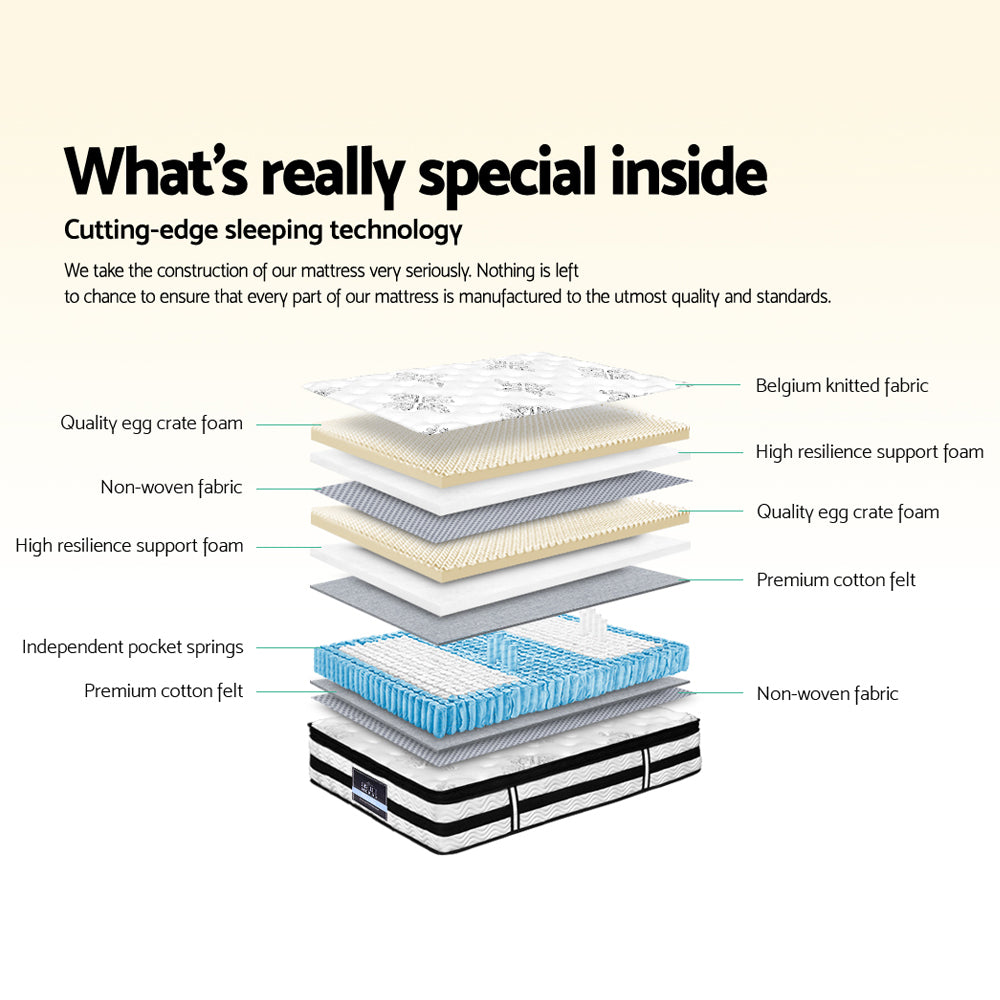 Algarve Super King Mattress Euro Top Pocket Spring 34cm