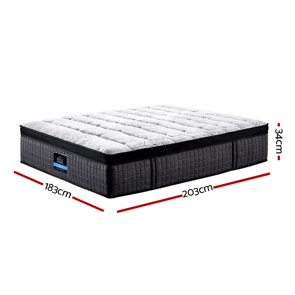 34cm Euro Top Latex Foam King Mattress, Zero Partner Disturbance - Giselle Bedding