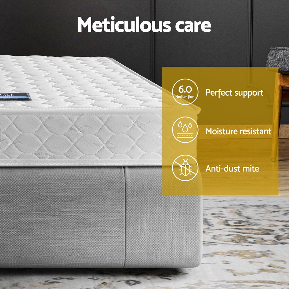 Arina Queen Mattress 13cm Medium Firm Tight Top White