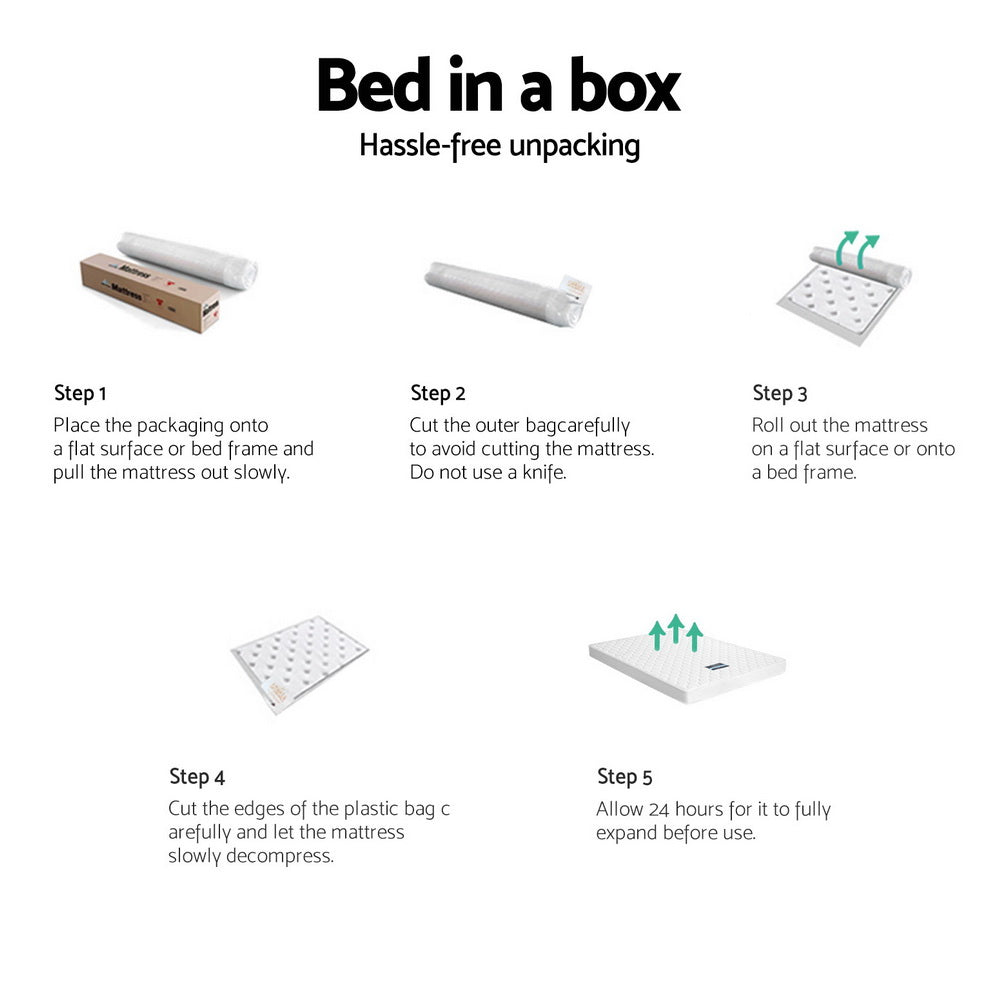 Arina Queen Mattress 13cm Medium Firm Tight Top White