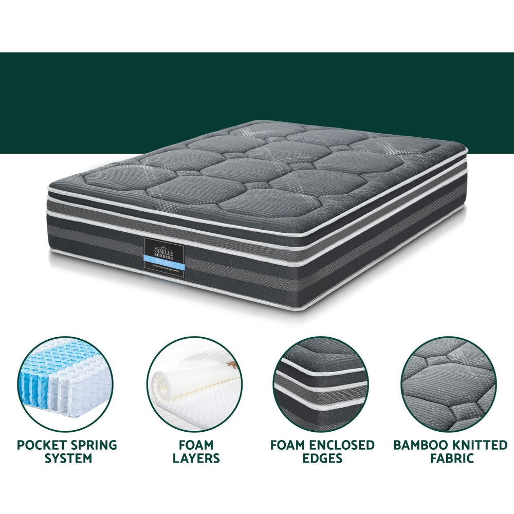 Kristie Double Mattress 35cm Bamboo Cover Medium-Firm