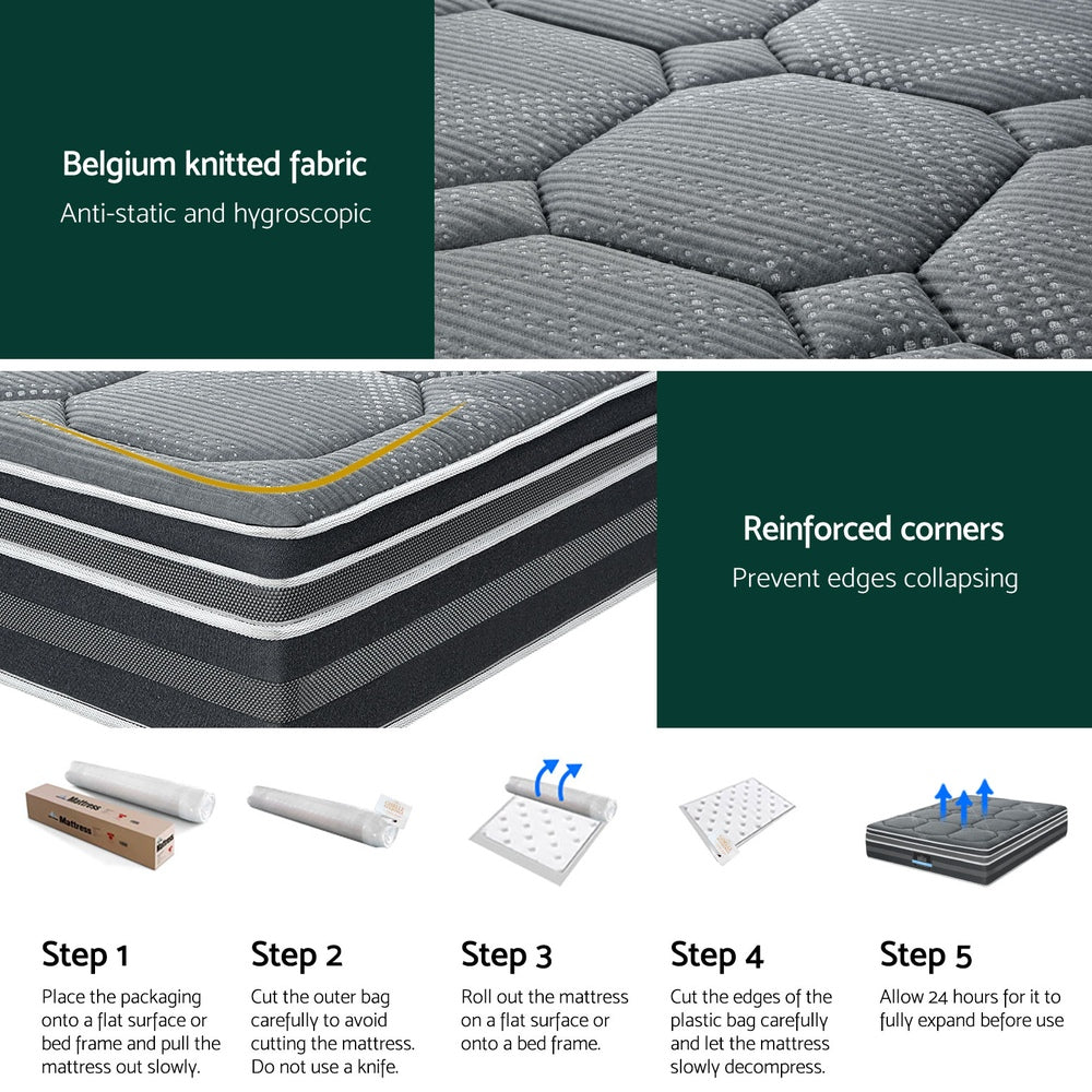 Kristie Double Mattress 35cm Bamboo Cover Medium-Firm