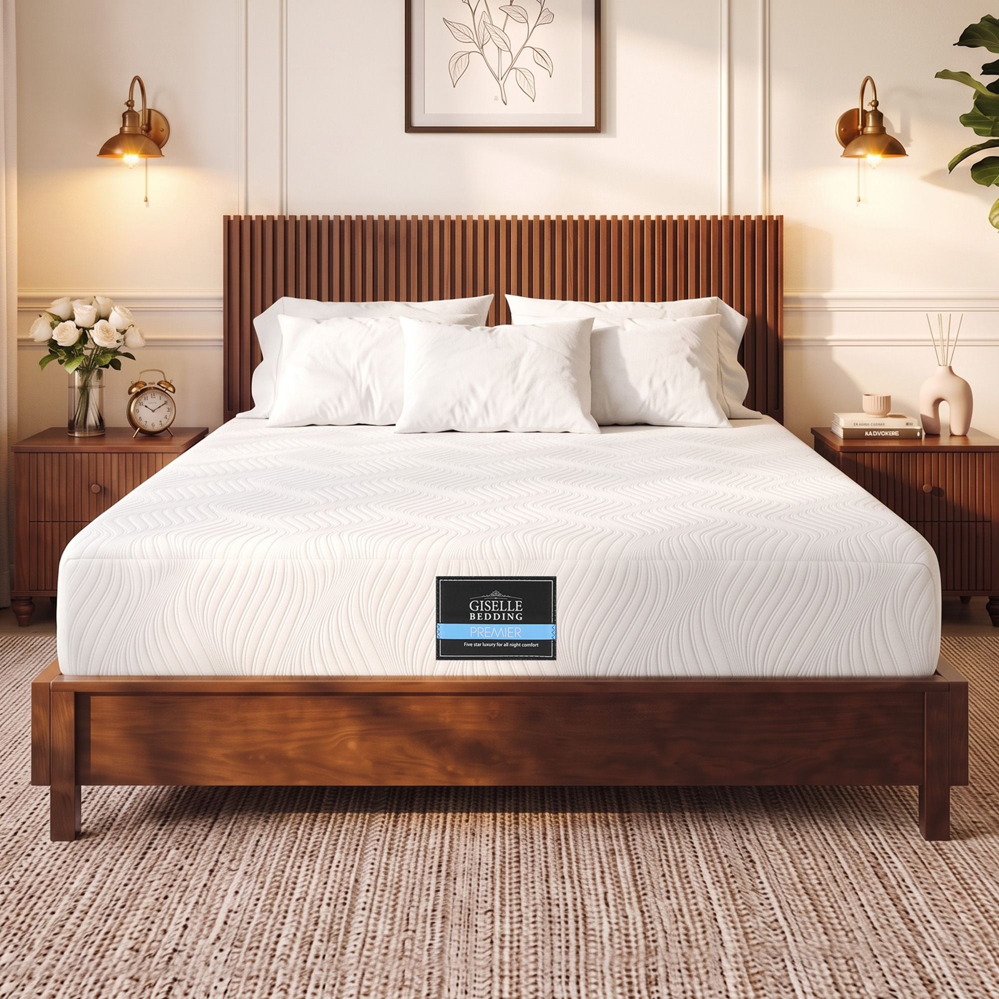 Giselle 25cm King Hybrid Mattress Soft Knitted Fabric Edge Support Gel Foam
