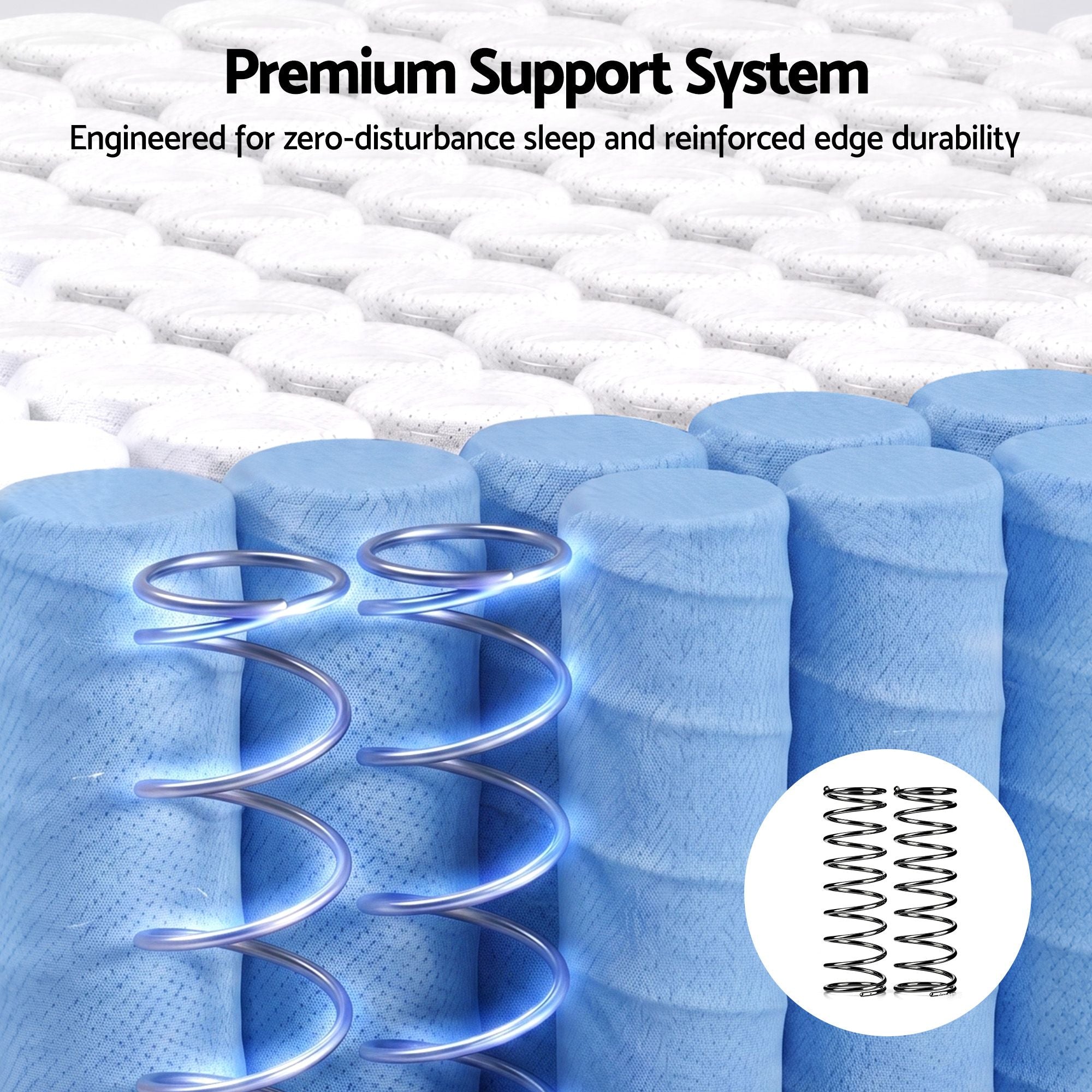 Giselle 25cm King Single Hybrid Mattress Soft Knitted Fabric Edge Support Gel Foam