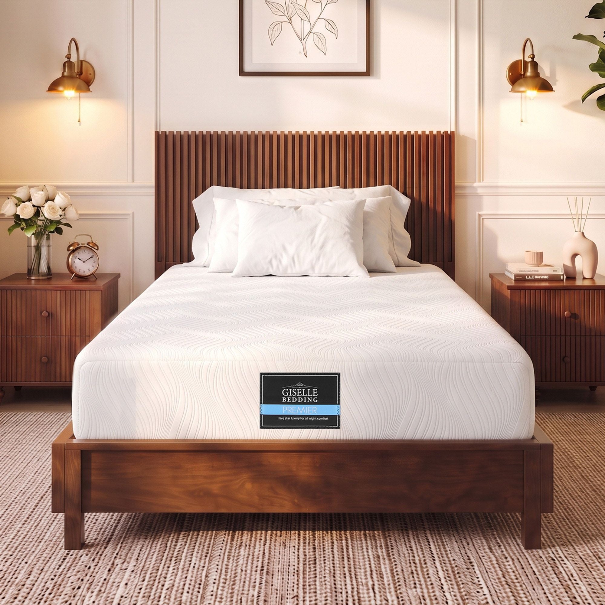 Giselle 25cm King Single Hybrid Mattress Soft Knitted Fabric Edge Support Gel Foam